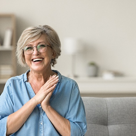 Happy senior woman with attractive teeth